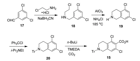 圖6 化合物15的合成路線