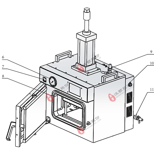 WH-2000B 真空熱壓鍵合機(jī)示意圖2 WH-2000B 真空熱壓鍵合機(jī)示意圖2